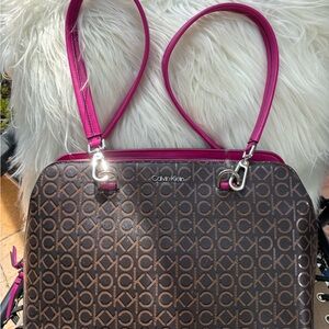 Calvin Klein Brown and Pink Tote Bag